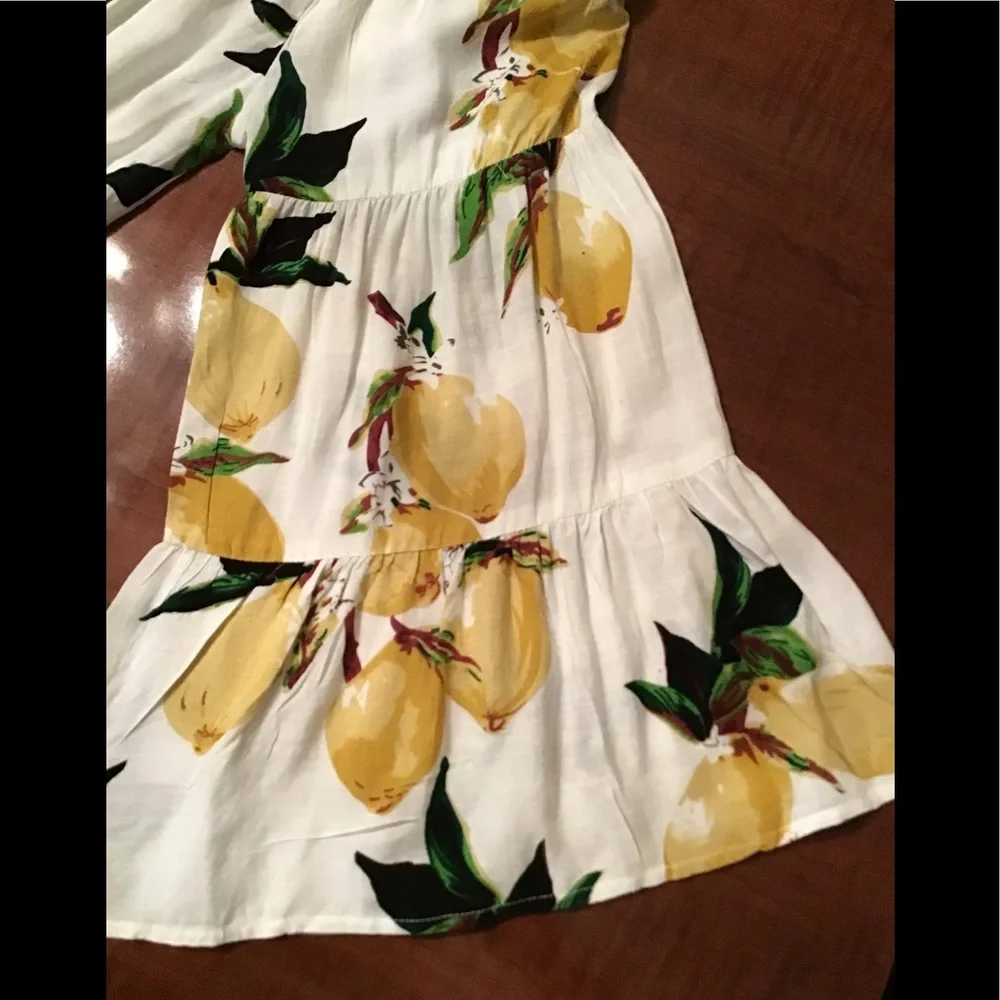 Blue Island Lemon Print Drawstring Off Shoulder Dress/ Cover-up Size XS - Picture 8 of 16